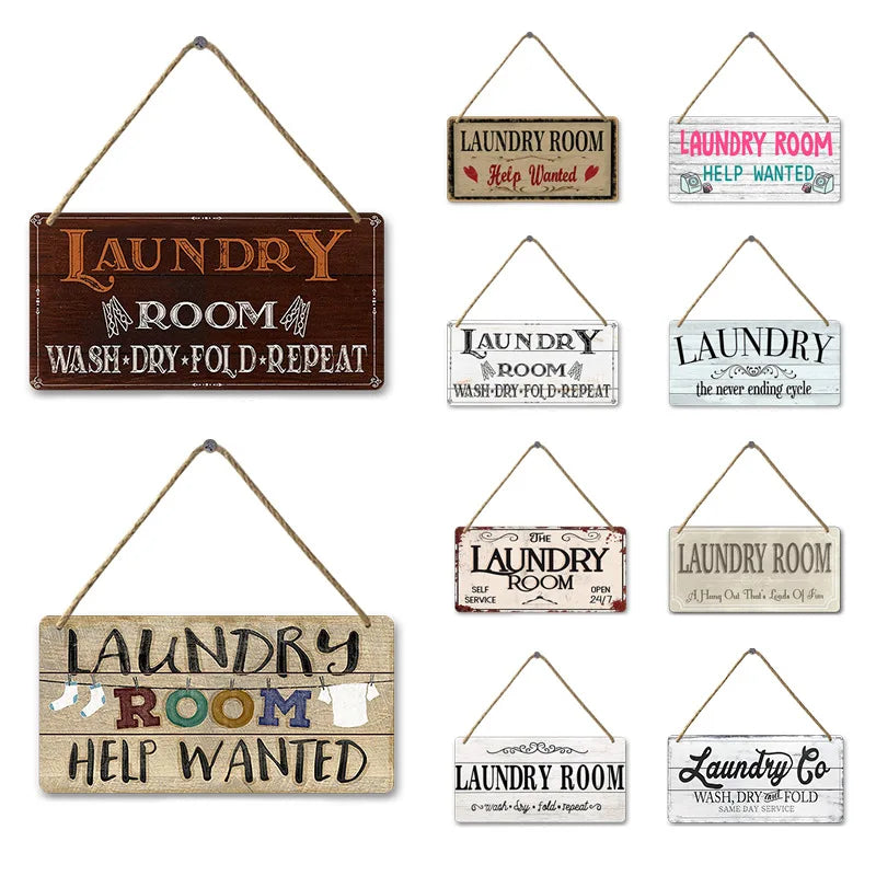 panneau decoratif vintage rustique bois lettres relief piece lavage blanc marron noir corde