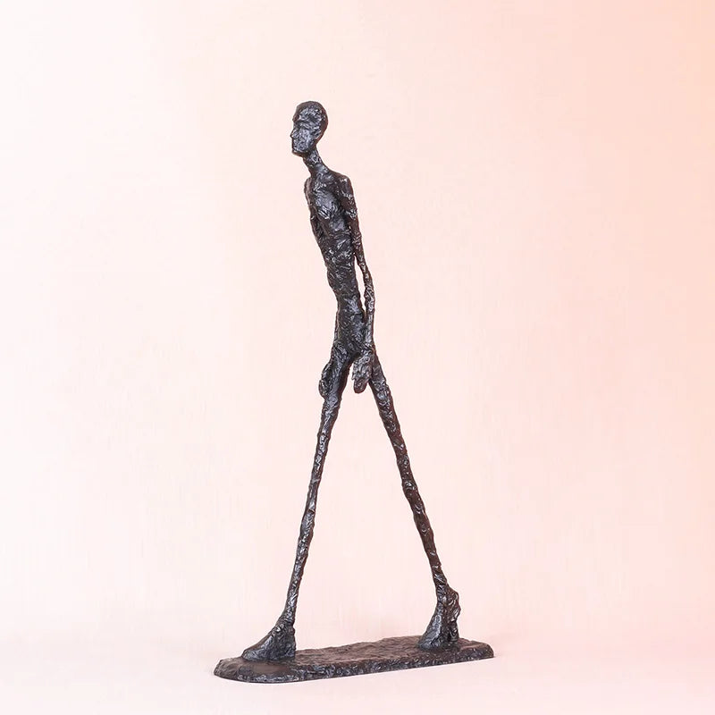 Sculpture abstraite moderne homme cuivre noir décoration intérieure collectionnée maison