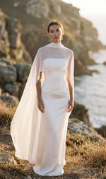 cape mariage transparente polyester élégante plage cérémonie cocktail soirée echangement