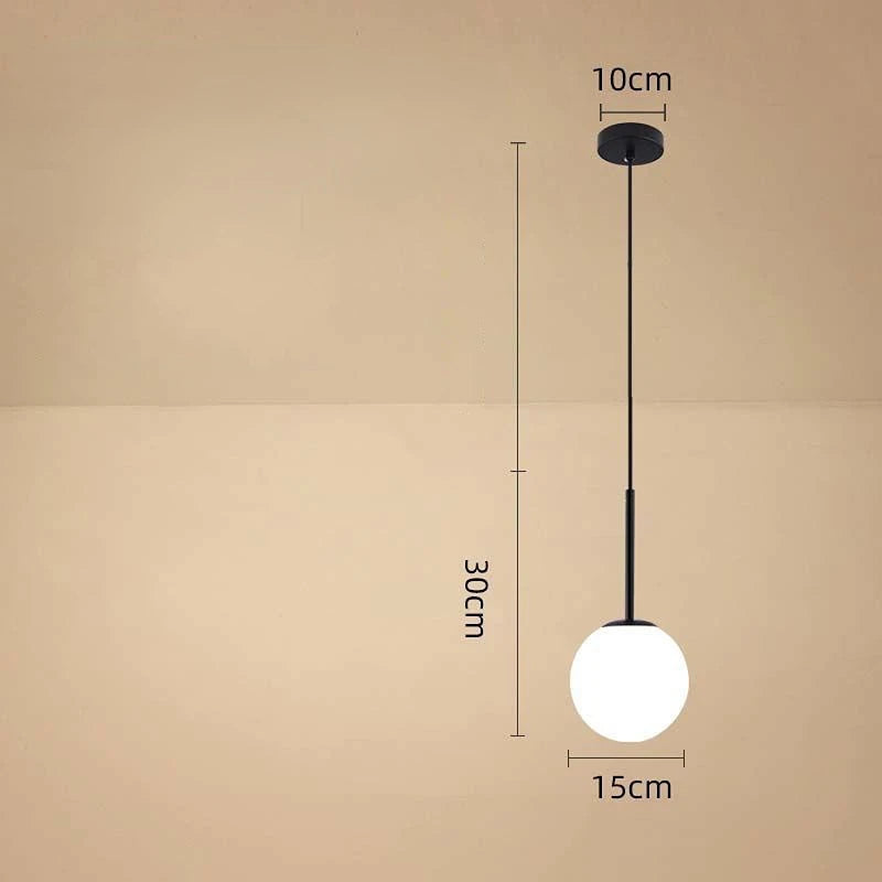 suspension lumineuse moderne or blanc sphérique mat câble suspendu minimaliste chambre restaurant