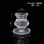 bougeoir classique transparent gravé décoration maison support bougie alliage métal rond opacité