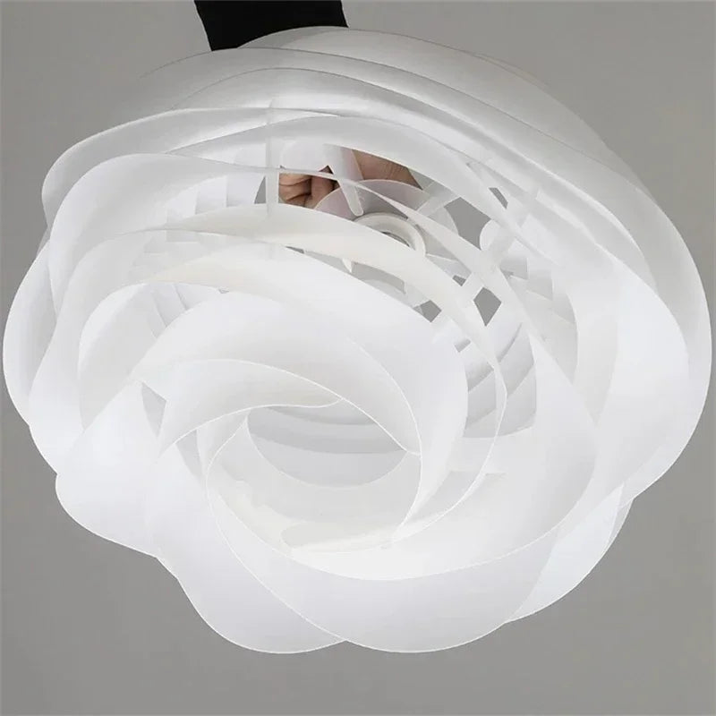 lampe suspendue moderne pvc blanc plissé opaque chambre coucher