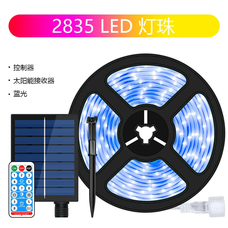 ruban led solaire multicolore modes points lumineux moderne clips