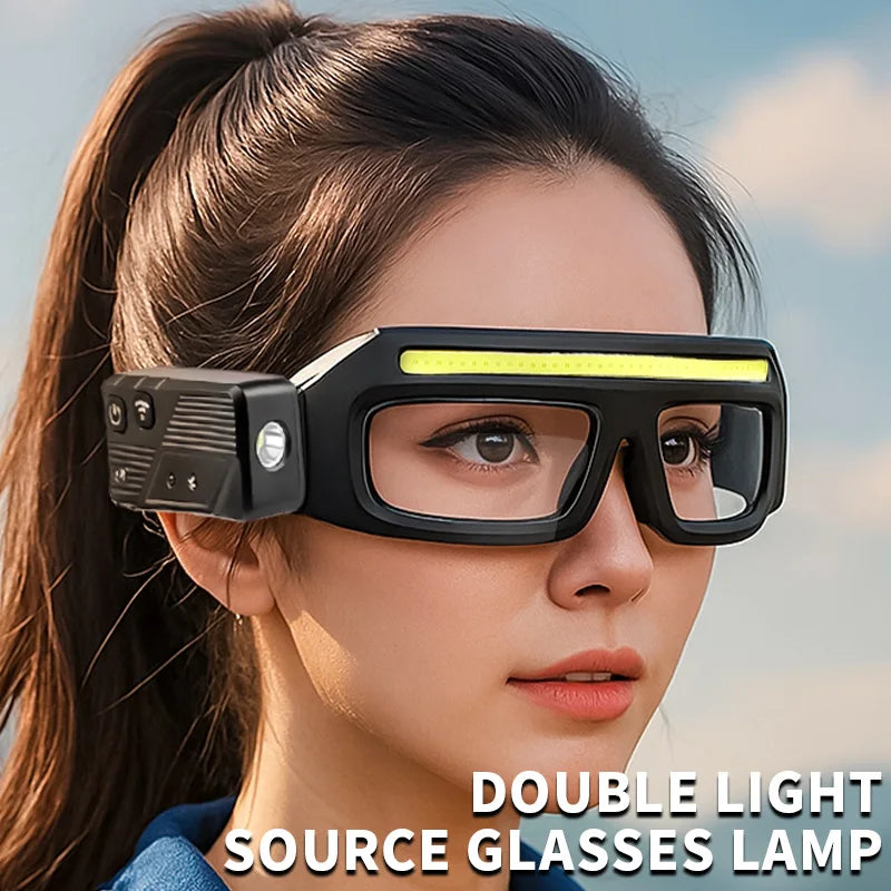 lunettes frontales rechargeables led clip charge type noir bleu yellow moderne