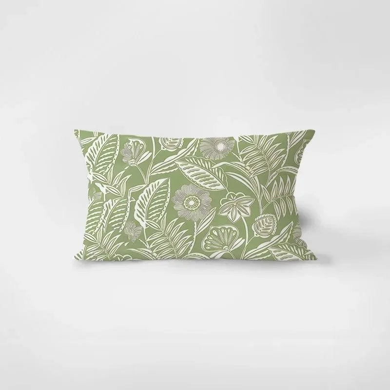taie d'oreiller moderne motif feuille monstera verte tissu polyester 30x50cm decoration salon lit housse