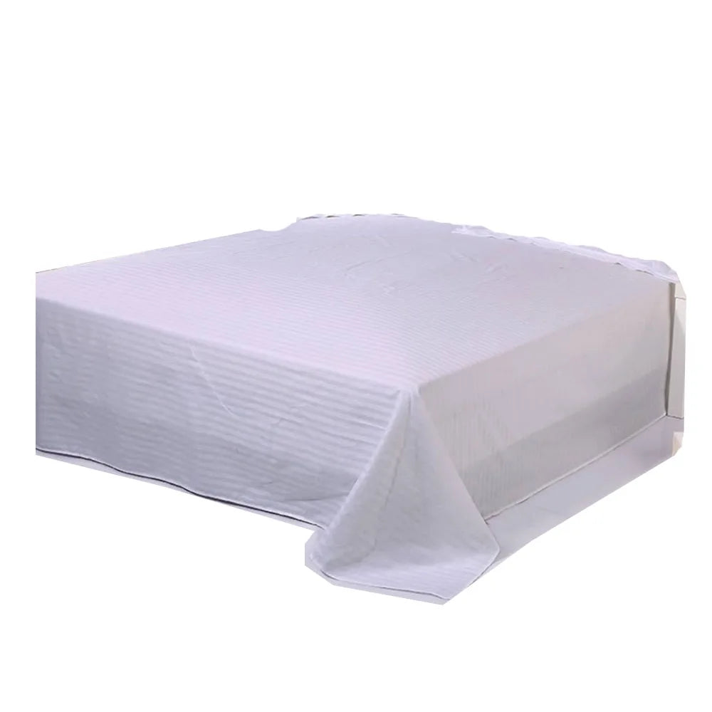 drap plat coton blanc rayures fines maison classique opacité 120x160cm 160x230cm