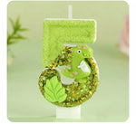 bougies chiffres glitter anniversaire dinosaure créatives opaques clips vert clair thèmes animaux