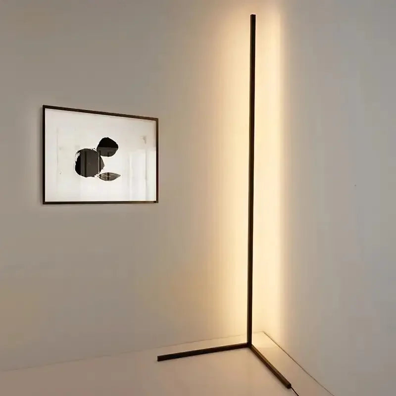 lampe sol led moderne noir pieds télécommande synchronisation musicale contrôle programmable 610w aluminium
