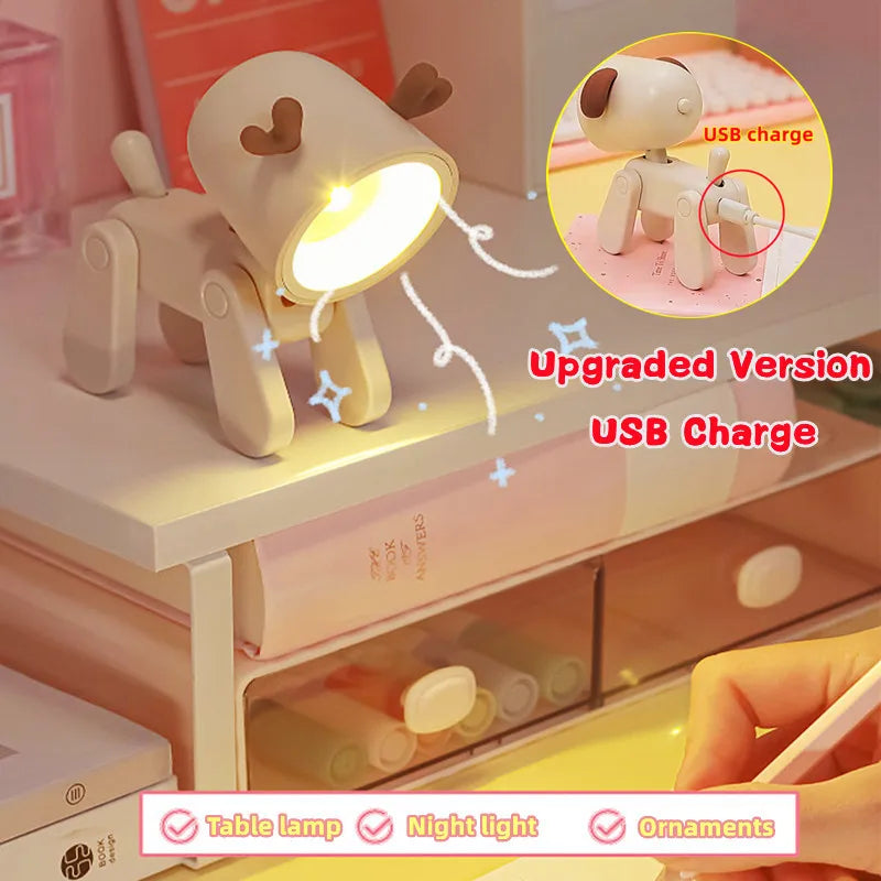 veilleuse led rechargeable animaux compagnie chien cerf table moderne enfants chambre