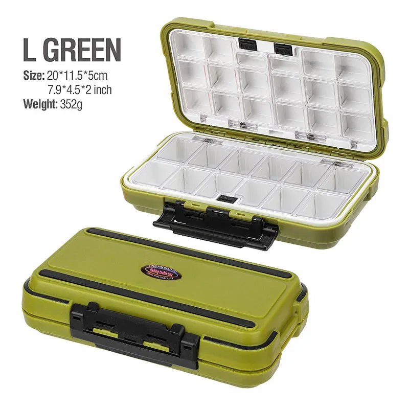 boîte rangement pêche hameçons leurre accessoires carpe pratique orange noir vert