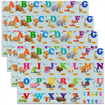 tapis jeu enfants urbain voitures animaux alphabet chiffres formes géométriques vert blanc bleu jaune