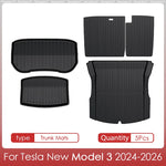 tapis sol coffre tesla model noir rayures horizontales moderne antidérapant caoutchouc