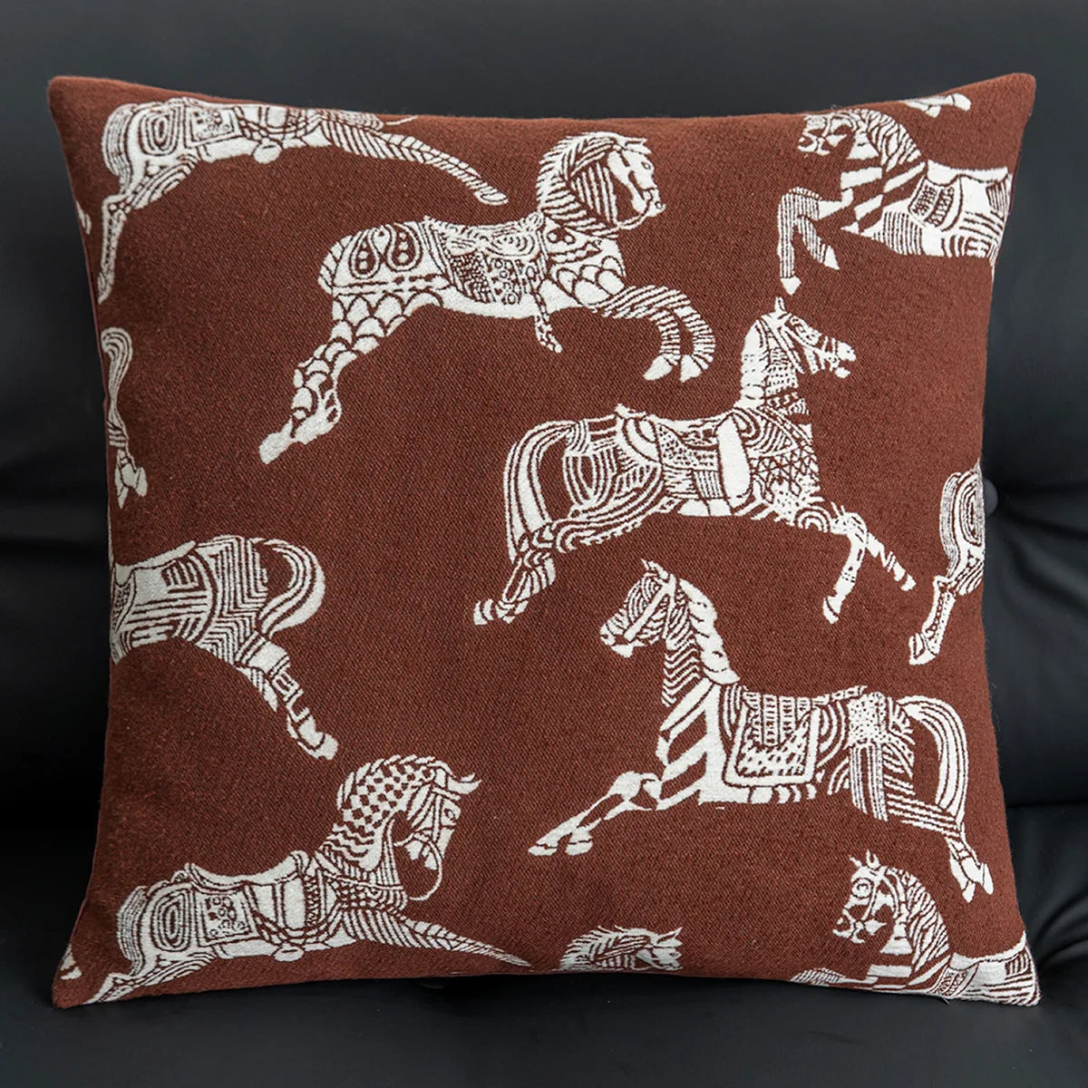 coussin housse carré moderne motif végétal feuilles fleurs adhésif polyester 45x45cm 30x50cm decoration intérieur