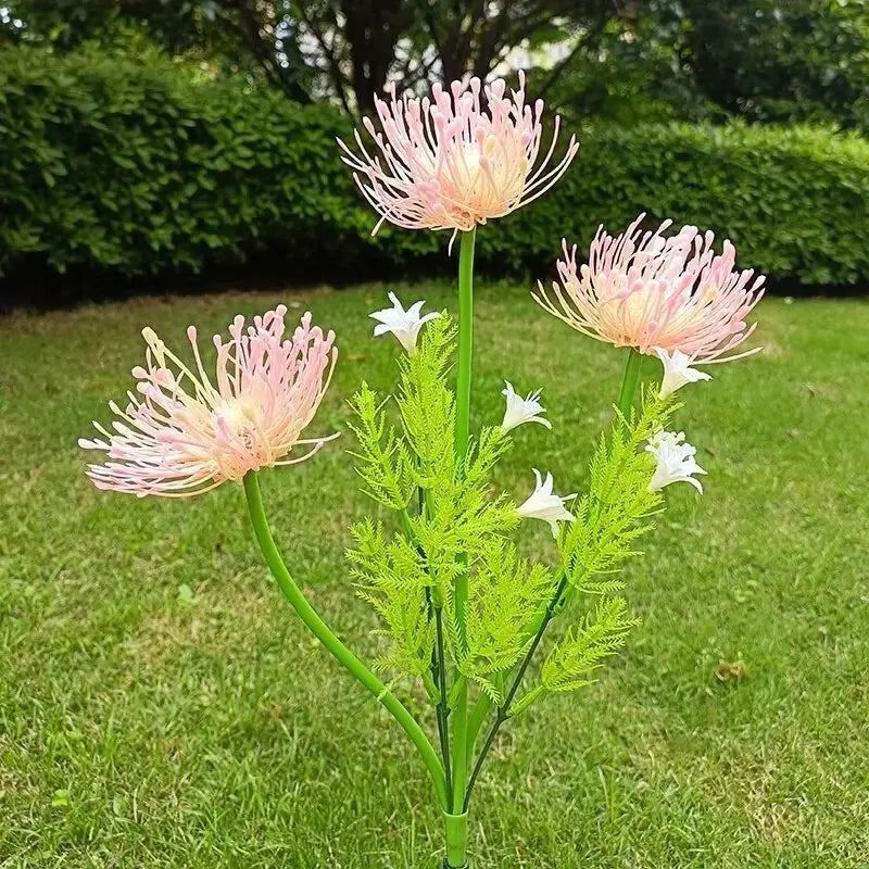 guirlande solaire fleur lycoris radiata lumineuse verte rose blanche moderne extérieure jardin patio