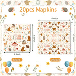 serviettes jetables animaux forêt motifs naturels festives enfants anniversaire mariageéléments forestiers
