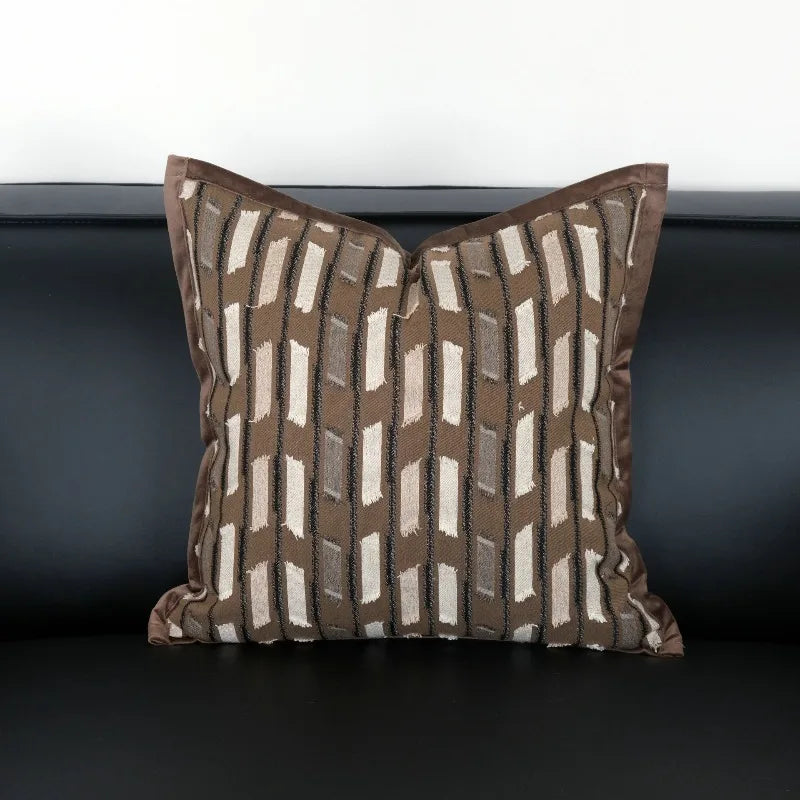 housses coussins carrés nordique motif chevaux géométrique beige marron adhésifs modernes decoration maison voiture