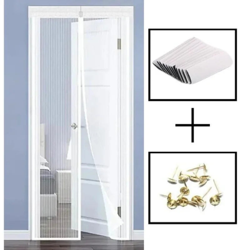 rideau anti moustiques noir maille fine moderne aimants clips porte polyester magnetic