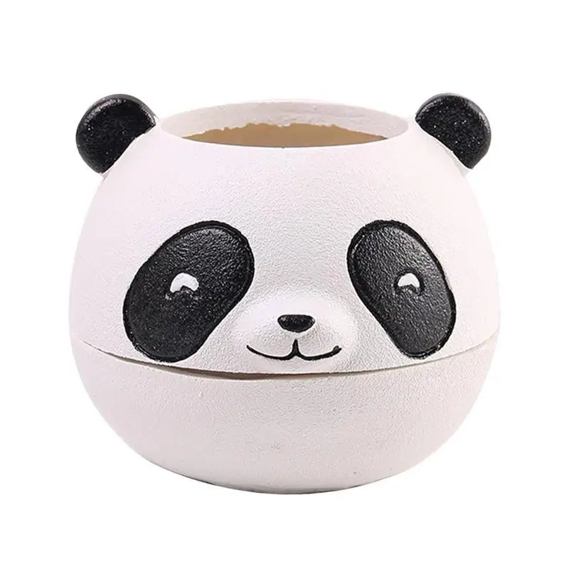 cache pot panda éléphant raton laveur blanc noir mignon cartoon succulente maison voyage