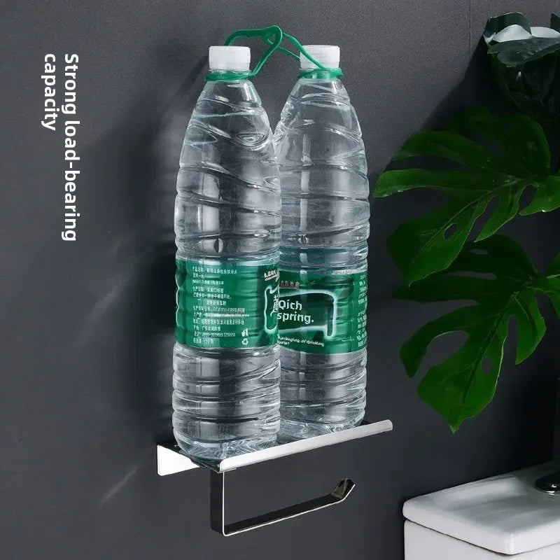 porte rouleau papier toilette acier inoxydable argenté moderne adhésif sans perçage double rouleau support