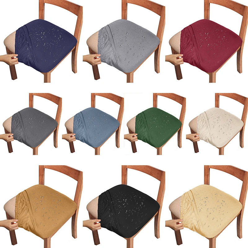 housses chaise polyester imperméable couleurs marron gris bleu noir beige moderne motif uni fixations
