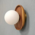 appliques murales modernes lampes bois décoratives éclairage quotidien scandinave sphère blanche minimaliste