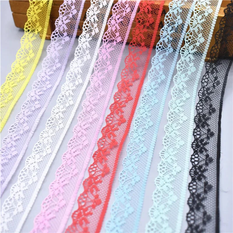 ruban dentelle 20mm large mariage jaune rose blanc rouge bleu noir classique haute qualité