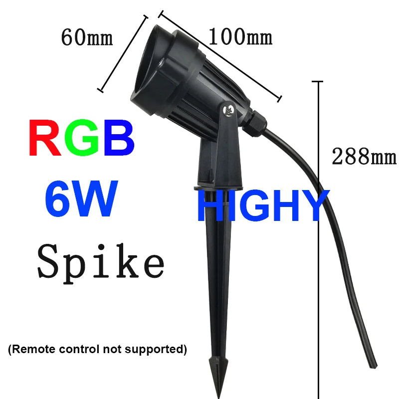 projecteur solaire led rgb ip65 moderne piquet cable noir abs