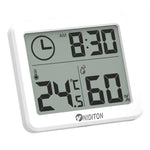 horloge numérique moderne blanc écran lcd température humidité affichage carré adhésifs maison