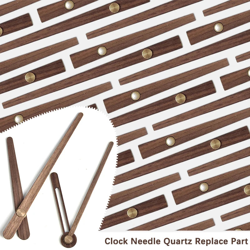 aiguilles montre marron foncé texture bois moderne remplacement quartz 12 pouces minimaliste set accessoire