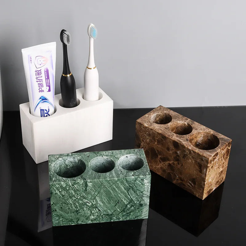 porte brosse dents porte dentifrice marbre naturel moderne salle bain