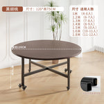 table manger ronde pliante bois marron plateau tournant six chaises modernes