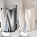 rideau douche gris blanc bleu rayures vertical opacité moderne fixe baignoire toile polyester tuftée