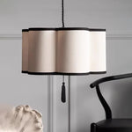 suspension tissu forme florale quatre pétales vintage élégant lumière chaude lumière blancheversible 90260V