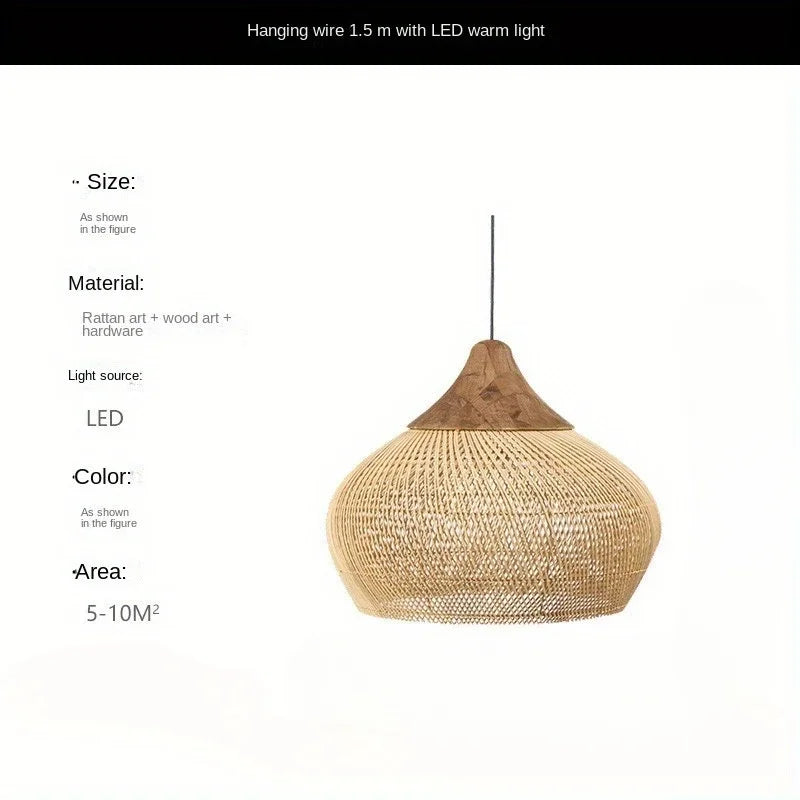 lampe suspendue tressée bohème vintage semi transparente 50cm 40cm chambre salon