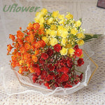 bouquets artificiels fleurs simples blanc jaune rouge rustique naturel mariage décoration tableintérieur
