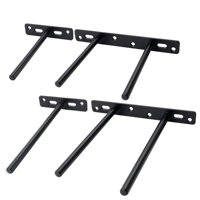 support mural invisible etagere metal noir moderne fixation plaque tige robuste