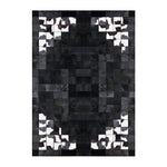 tapis noir blanc patchwork peau vache moderne salon chambre decoratif rectangle aubusson PVC