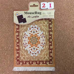 tapis souris persan ornements floraux bleu rouge beige antidérapant clips miniature