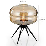 lampe sol moderne transparente ampoule filament noir gris fumé led verre minimaliste