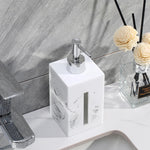 distributeur savon liquide céramique marbre blanc noir vert moderne salle bain parfum fleurs séchées