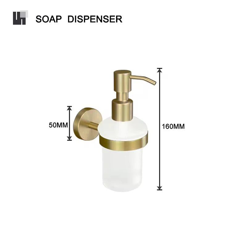 ensemble accessoires salle bain métal doré brossé porte savon serviette crochet mural