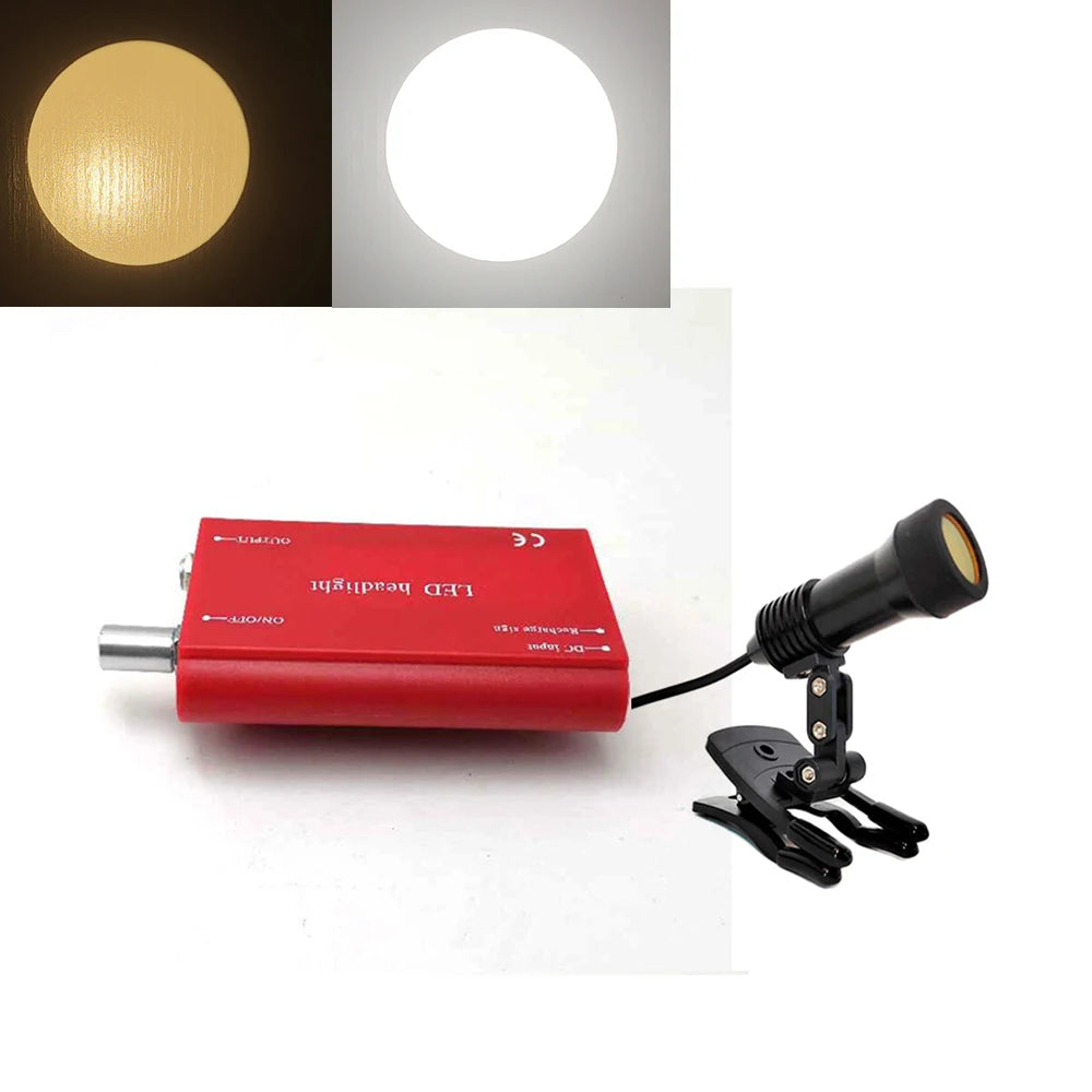 lampe frontale led dentaire chirurgicale filtre jaune pince loupes dentaires