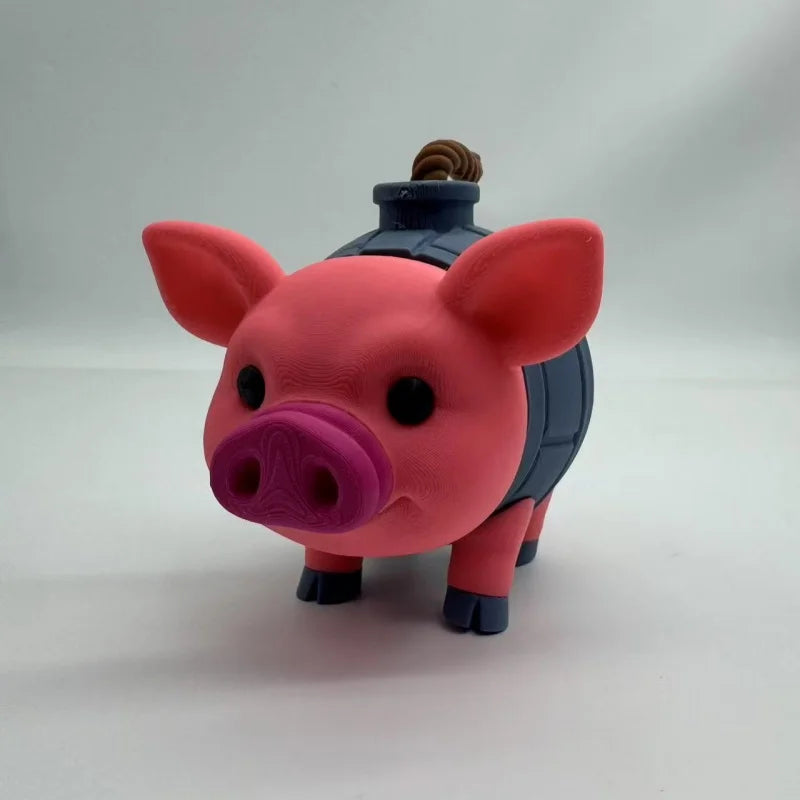 jouets modernes figurines cartoon animal jouet cochon rose bleu figurine femme tasse