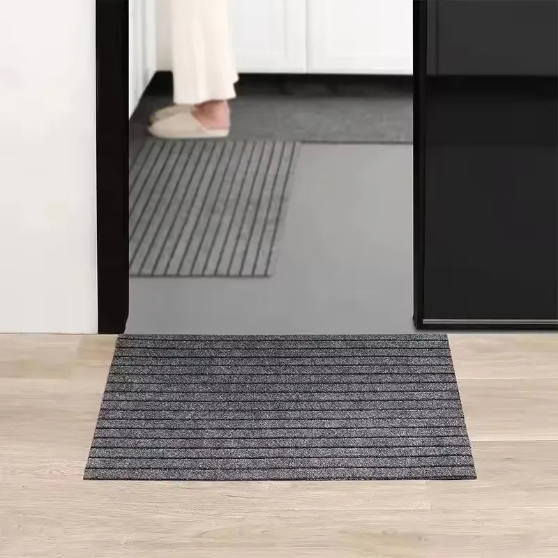 tapis sol antidérapant polyester moderne gris absorption eau facile nettoyage intérieur porte