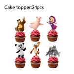 ensemble vaisselle jetable masha ours assiettes gobelets serviettes anniversaire enfant cartoon