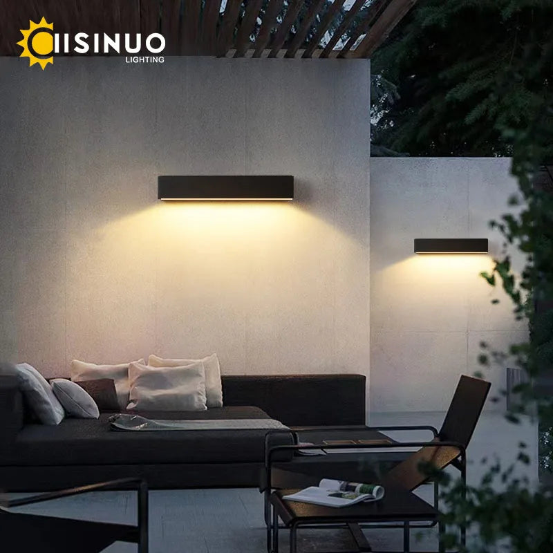 applique murale led moderne aluminium ip65 noir blanc 20cm 30cm 50cm