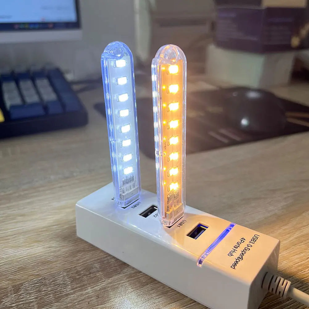 lampe led veilleuse usb alimentée 5v blanc rouge vert bleu violet moderne minimaliste adhésif