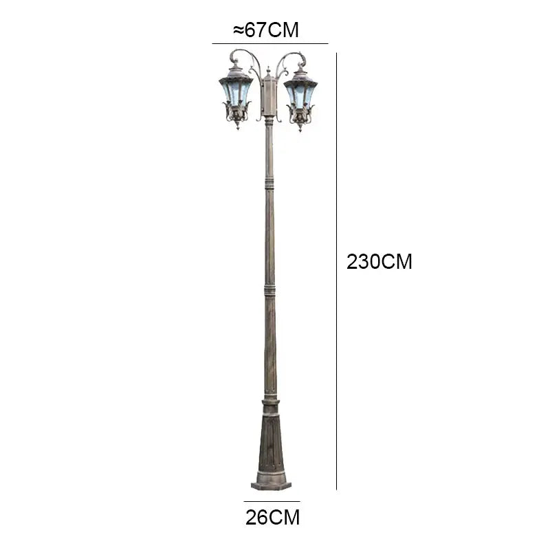 lampadaire extérieur or noir classique vintage ip65 led moderne