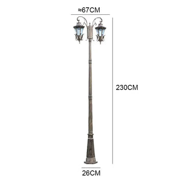 lampadaire extérieur or noir classique vintage ip65 led moderne