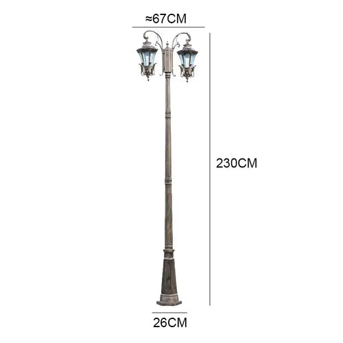 lampadaire extérieur or noir classique vintage ip65 led moderne